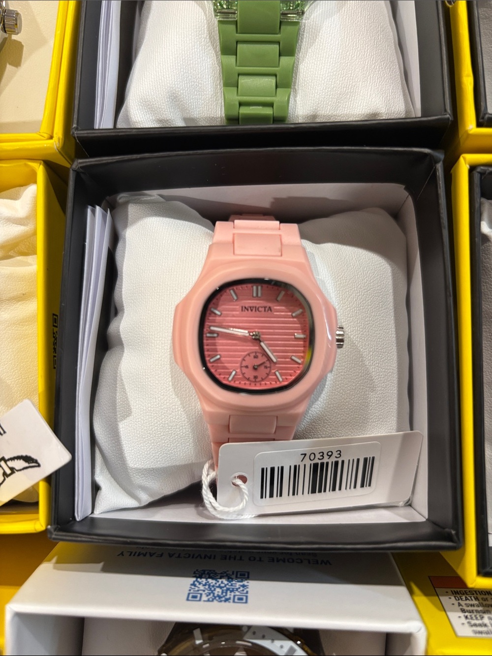 Invicta Pink Resin Watch with Rose Pink Dial